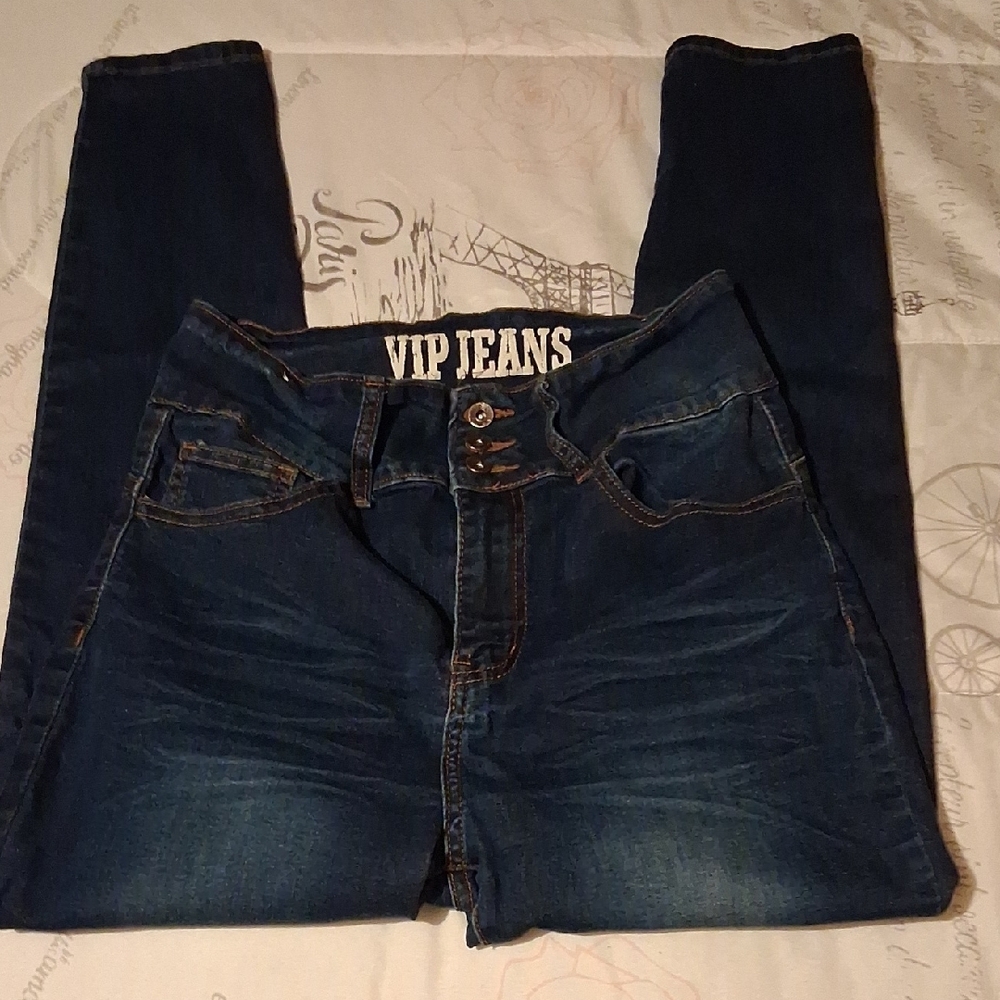 VIP Blue Skinny Jeans with Classic Stitching